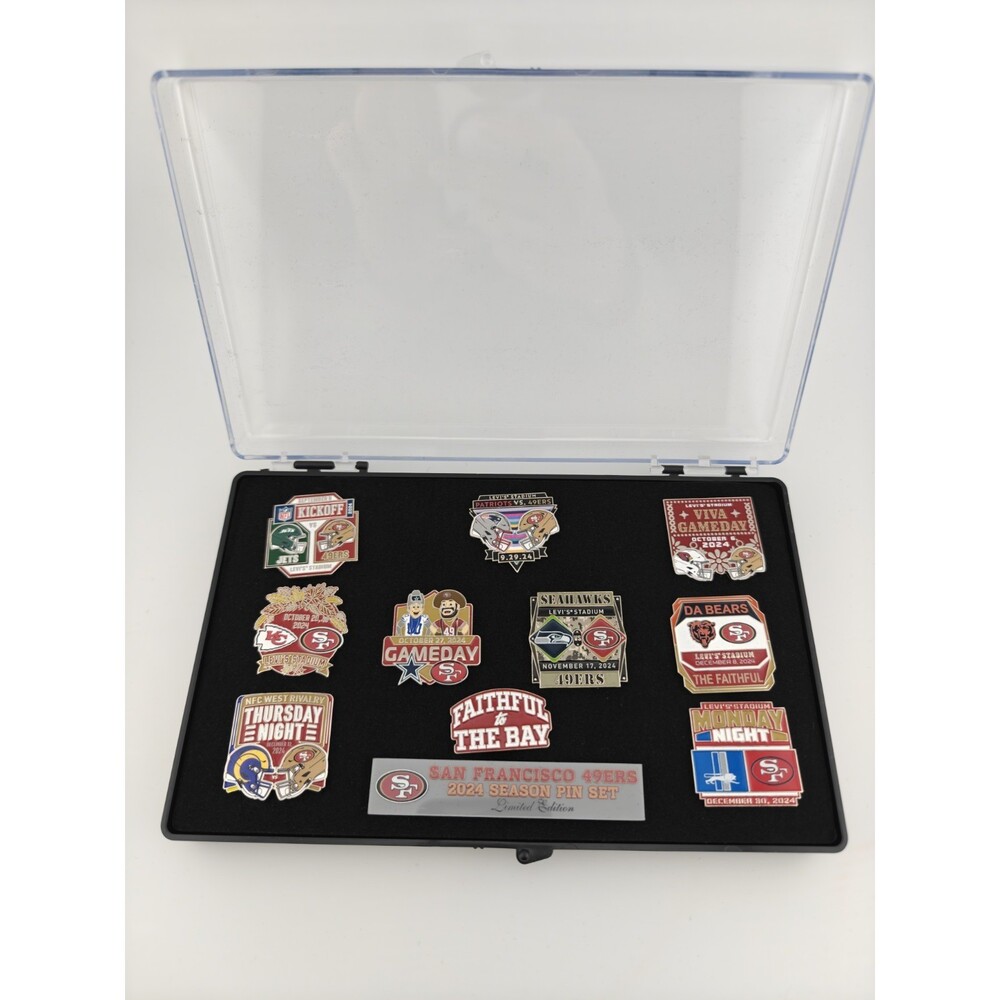 San Francisco 49ers Pin Set 2024 Limited Edition NFL Football 10pc MSRP $99 NEW
